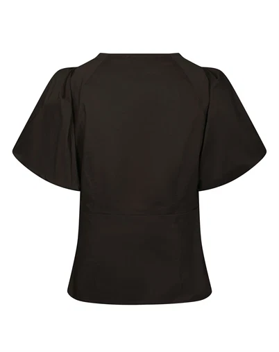 Neo Noir - Irina Poplin Bluse - Chocolate Brown 
